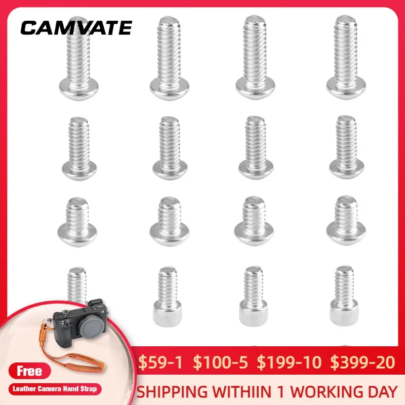 Стандартный шестигранный винт CAMVATE 1/4 дюйма-20 шт. (резьба 9 мм/13 мм/16 мм/19 мм) для