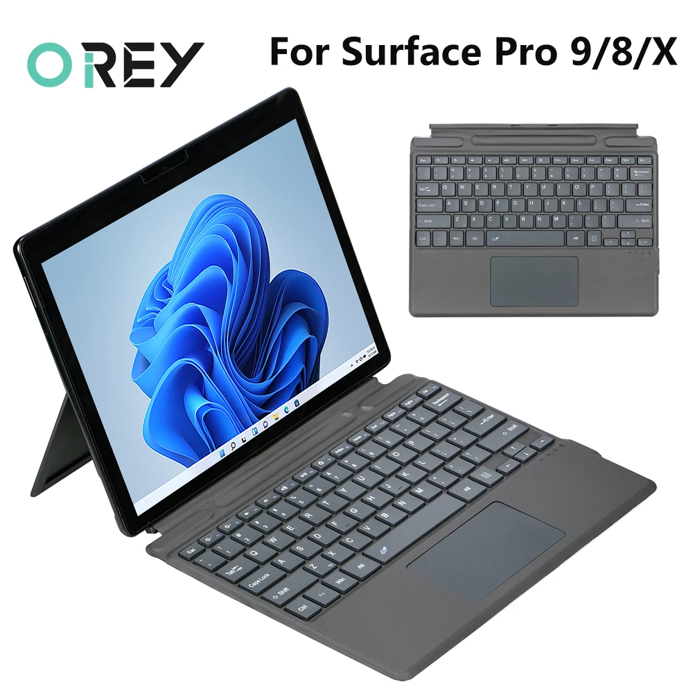 Per Tastiera Bluetooth Wireless Surface Pro 9 Per Microsoft Surface Pro 8X9 Con Custodia Per Tastiera Aziendale Retroilluminata Touchpad