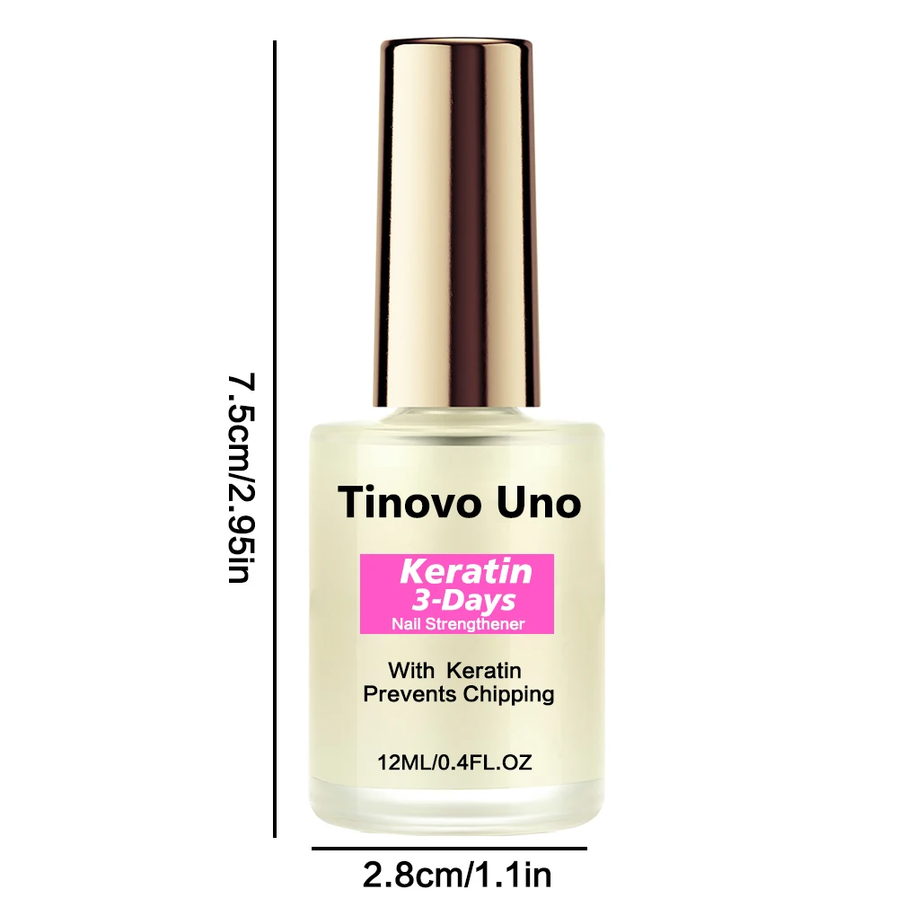Tinovo Uno Keratin Nail Strengthener Growth 3 Days Prevents Chipping Stronger Nails Calcium Protein Formula Nail Hardener Polish nail treatment