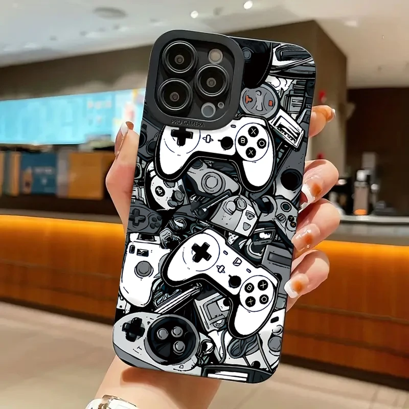 Sleek BlackGame Console Design Shockproof Phone Case