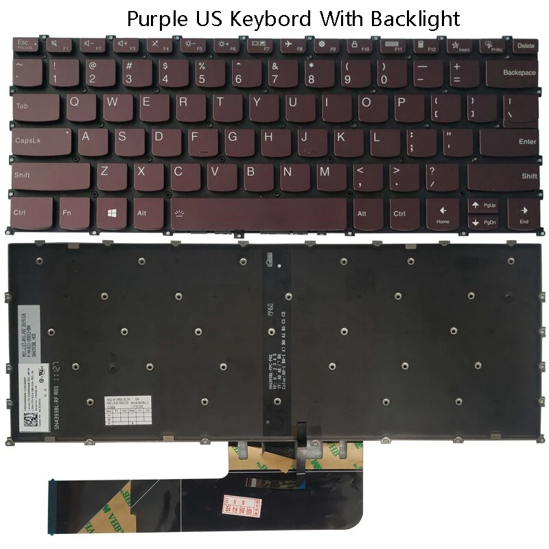 Backlit us uk teclado espanhol, para lenovo