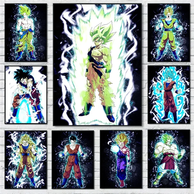 

Canvas Painting Wall Art Dragon Ball Goku Christmas Gifts Cartoon Character Picture Decoration Paintings Poster Home Living Room