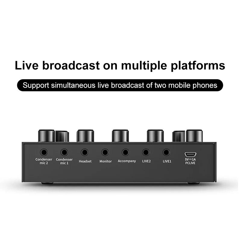 Audio Mixer Likheung V8 V8S USB External Headset Microphone Webcast Personal Live Broadcast Sound Card For Phone Computer
