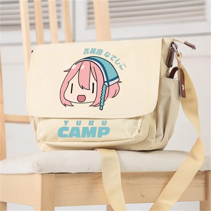 

Laid-Back Camp Yurucamp Shima Rin Kagamihara Nadeshiko Shoulder Bag Anime Cosplay Student Schoolbag Men Women Messenger Bag Gift