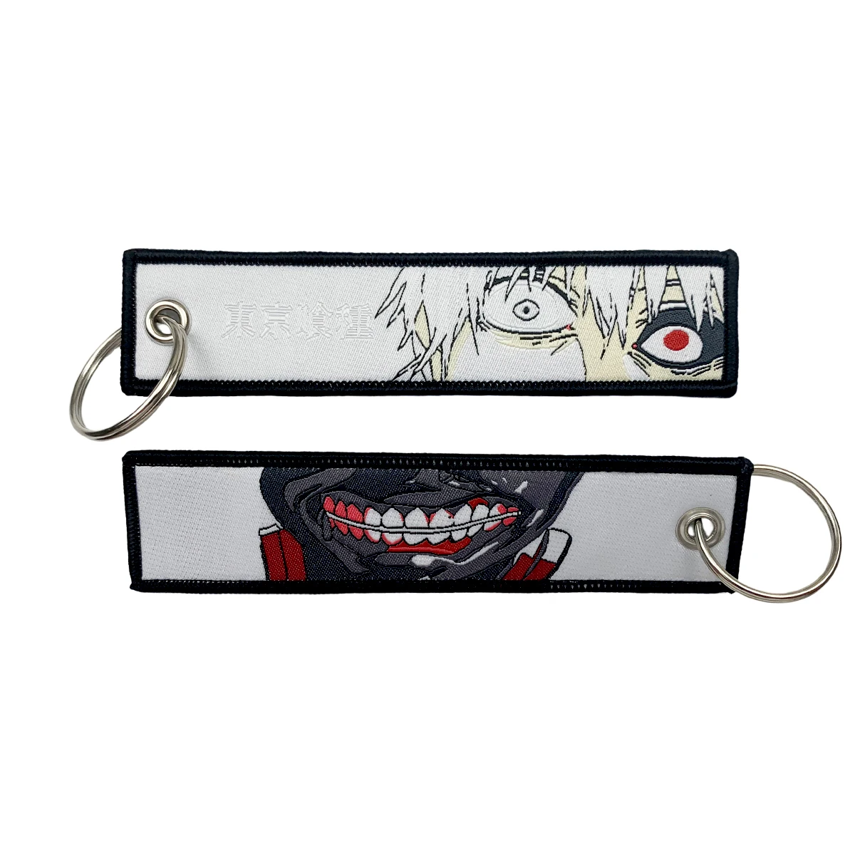 Embroidered Tag keys Car Keychains for Motorcycles Men Keyring Japanese Anime Women Men Novel Fashion Jewelry Accessories Gifts