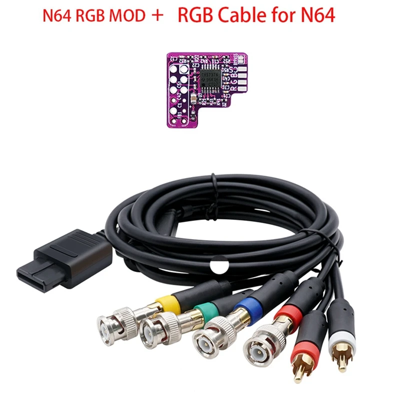 N64 RGB MOD+RGB Cable For N64 NTSC Consoles RGB Module Chip For Nintendo 64 NTSC Modified RGB Output Module Easy Install