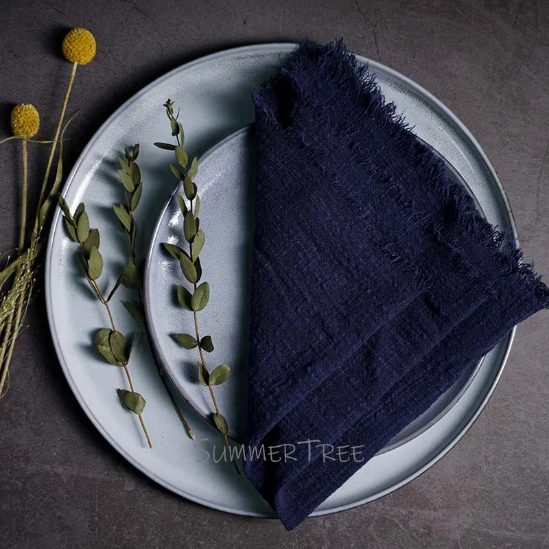 Rustic Cotton Gauze Napkins - Vintage-Style Tea Towels for Elegant Table Decoration