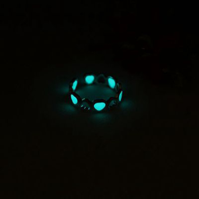 pcs Couple Luminous Finger Rings for Women Men Glowing In Dark Heart Lover Wedding Bands Women Girls Jewelry Gift Accessories