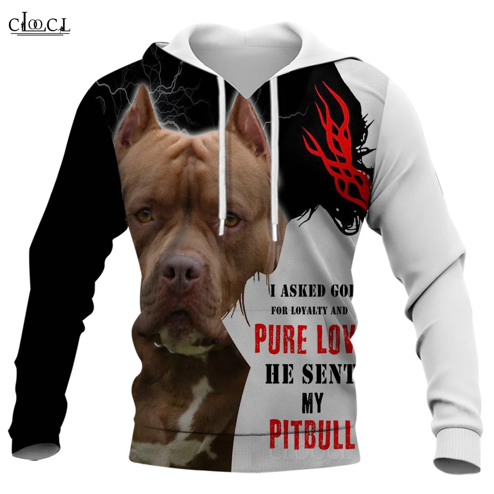 

CLOOCL Men Hoodie Animal Pitbull 3D Graphics Dogs Printed Male Hoodie Unisex Hooded Sweatshirt Casual Jacket Streetwear Pullover