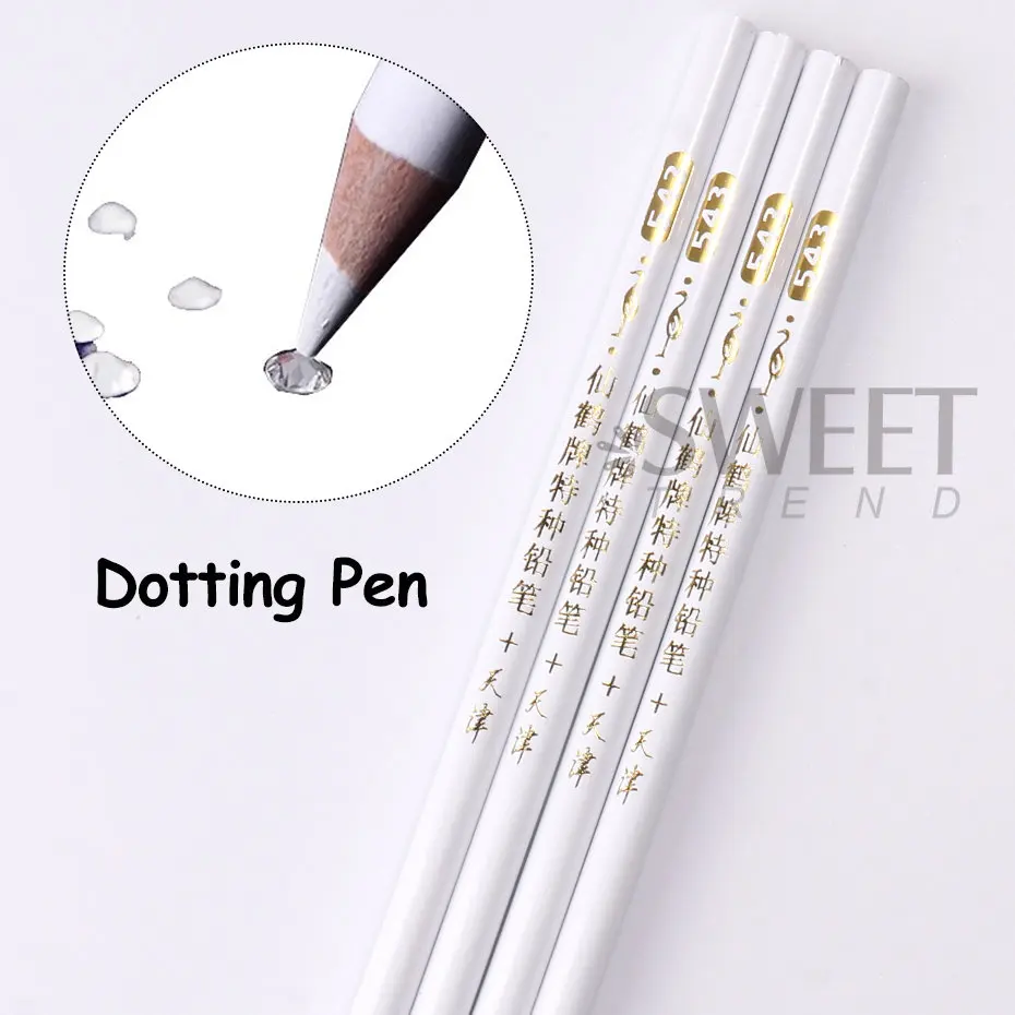 1/4/10pcs Nail Art Tools Rhinestones Gems Picking Crystal Wax Pencil Pen Picker Nail Art Decoration Dotting Tool Make Up KES190 4