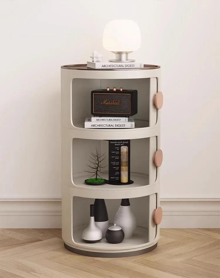 Description Picture 4 of itemNordic Bedside Table Circular Nightstand with Storage Space-Efficient Plastic Organizer for Modern Bedrooms