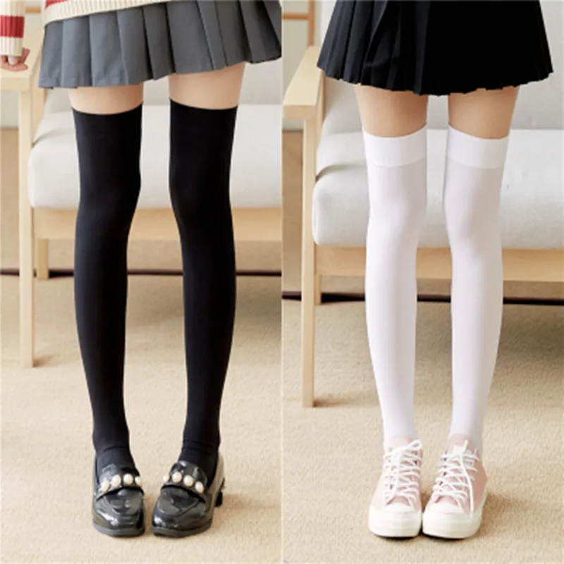Girl Thigh High Stockings Over Knee Socks Velvet Calze Stretch Stocking Temptation Medias Overknee Long Socks Children sheer thigh high stockings