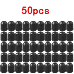 Universal Tire Valve Dust Caps - Durable Plastic Covers for Vehicles and Bicycles (50Pcs Black)