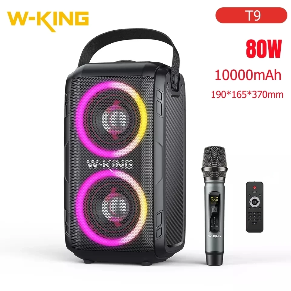 W King 6D T9 80W Subwoofer RGB Company Outdoor Portable