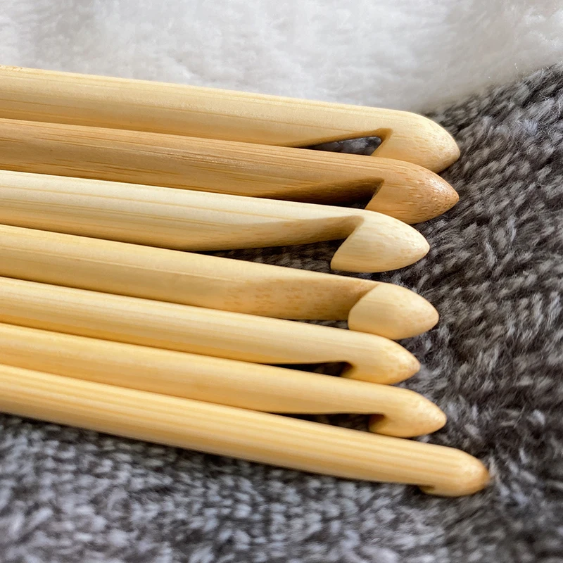 1Pcs 25cm Double Ended Bamboo Tunisian Crochet Hooks 3mm-10mm  Double End Knitting Needle Weave Craft Sweater Knitting Hooks