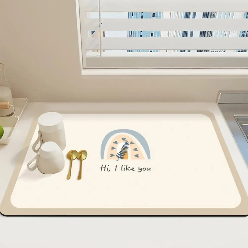 

Space-saving Drying Mat Roll-up Dish Mat Super Absorbent Dish Drying Mat Easy Coffee Mat for Kitchen Counter Rectangle Dish