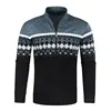Men Fashion Casual Knitted Cardigan Zipper Warm Pullover Retro Jacquard Slim Collar Sweater Coat Street Men's Wear S-3XL 5