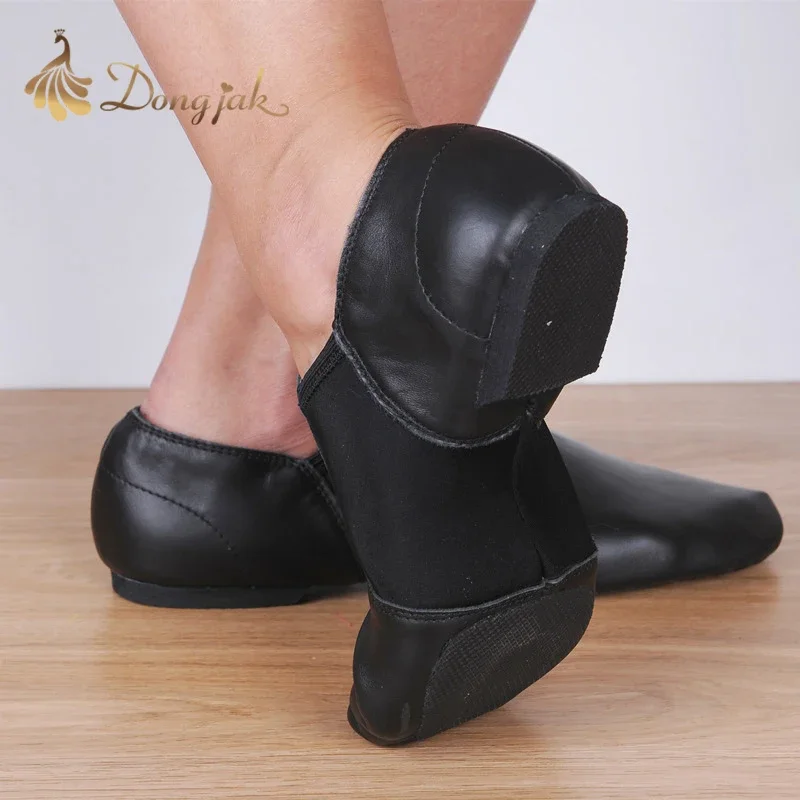 Genuine Leather Jazz Dance Shoes Tan Black Antiskid Sole ballet Shoes High Quality Adults Dance Sneakers For Girls Women