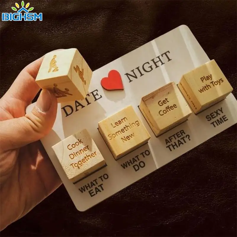 

Деревянные игральные кости для пар, многоразовые деревянные игральные кости для пар после темноты