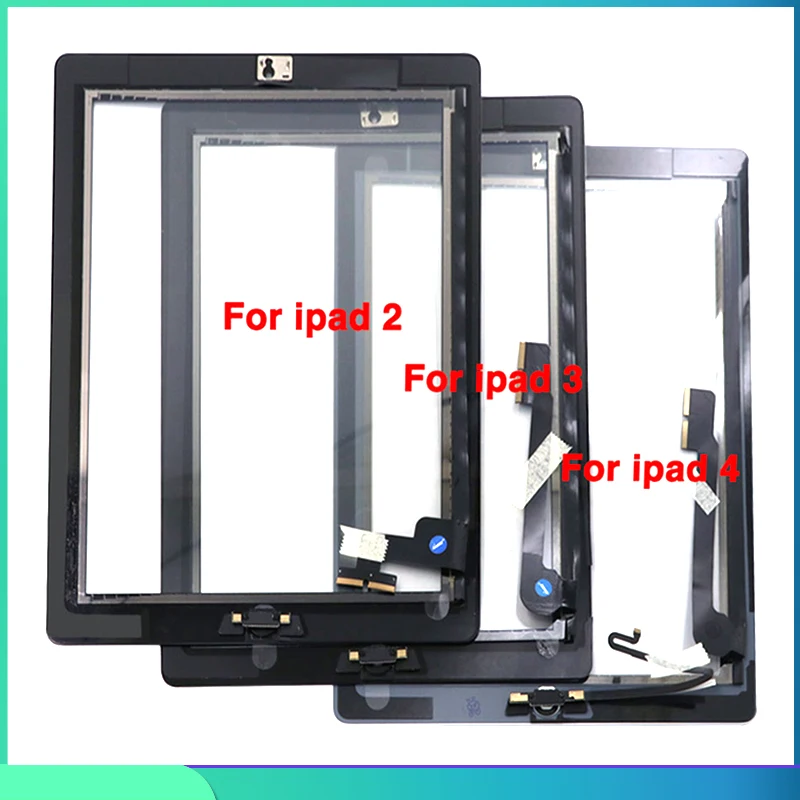 

10PCS For iPad 2/iPad 3/iPad 4 A1395 A1416 A1458 Touch Screen Panel LCD Outer Display Digitizer Sensor Glass Touchscreen Button