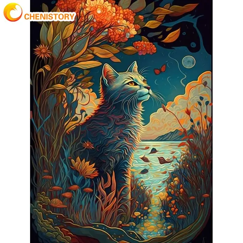 

CHENISTORY Modern Painting By Numbers For Handiwork Cat Number Painting For Adults Kids Diy Crafts Wall Art On Canvas Paint Set
