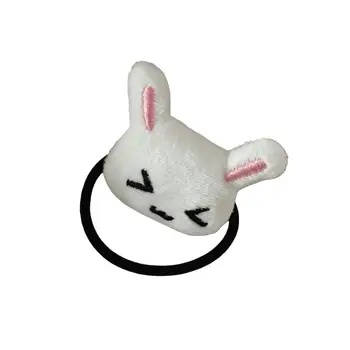 New 1/2Pcs Cute Plush Bunny Rabbit Hair Tie Hairband For Lolita Girls Students Ponytail Hair Rope Hair Accessories Jewelry 1