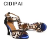 CIDIPAI Women's Satin Latin Dance Shoes Leopard Ballroom Dance Shoes Tango Salsa Training Perform Shoes Ladies High Heels 7.5CM 3