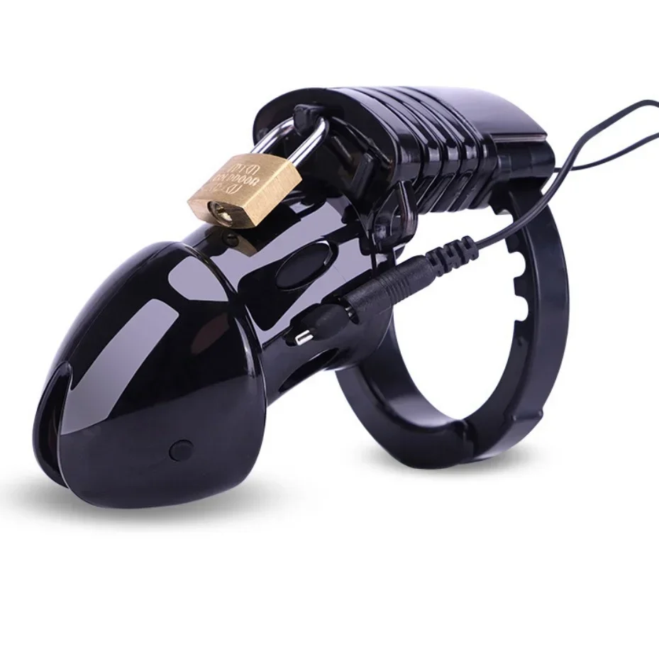 Male Chastity Device Lockable Cock Cage Electric Shock Penis Rings Scrotum Restraints Adult Games Sex Toys Men Gay penis chastity cage chastity lock sex toy chastity cage accessory penis cock ring