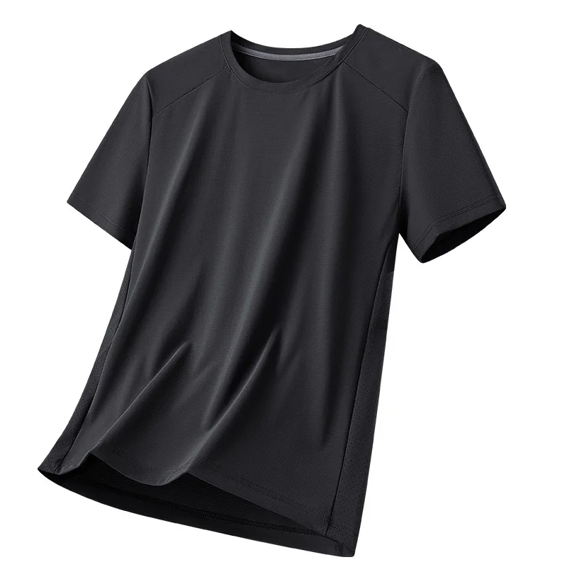 아이스 실크 반팔 남성용 아이스 실크 아이스 센서티브 메쉬 속건 통기성 아웃도어 스포츠 사이클링 하이킹 반팔