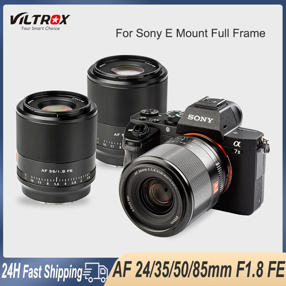 Viltrox 24Mm 35Mm 50Mm 85Mm F1.8 Obiettivo Della Fotocamera Messa A Fuoco Automatica Full Frame Prime Grande Apertura Ritratto Fe Per Sony E Mount A7 