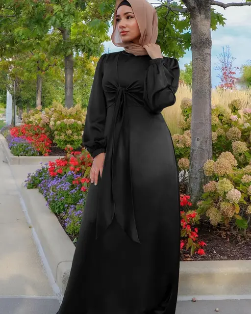 Clip vlinder wetenschappelijk perzik Eid Mubarak Satijn Moslim Hijab Jurk Ramadan Abaya Voor Vrouwen Dubai Abaya  Kimono Jurken Turkije Islam Kaftan Vestidos Musulmanes|Islamitische  Kleding| - AliExpress