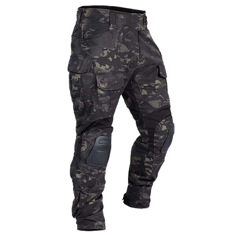 

Men Multicam Pants Combat Pants with Knee Pads Tactical Pants Safari Army Field Pants Military Airsoft Hunting Clothes Ripstop