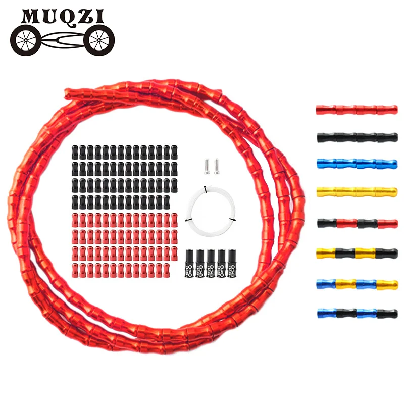 

MUQZI Bike Brake Shift Cable Housing Set Aluminum Alloy Shift Brake Line Protection Kit For Mountain Road Folding Bicycle