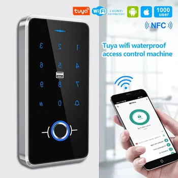 지문 문짝 출입 통제 시스템 키트, IP68 방수 야외 RFID 출입 통제 키보드, 전기 마그네틱 잠금 장치