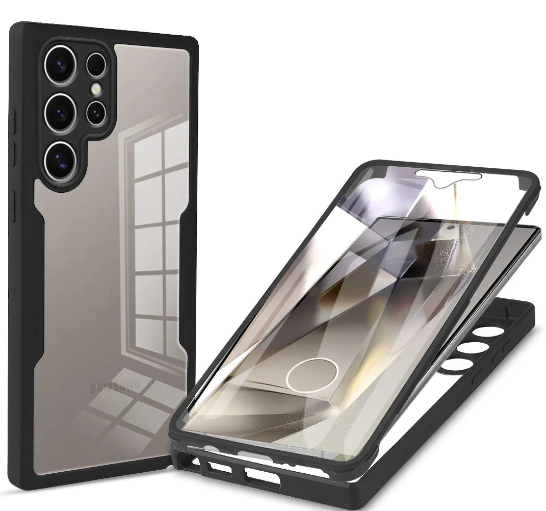 360 Double Sided Full Protection Clear Phone Case with Screen Protector