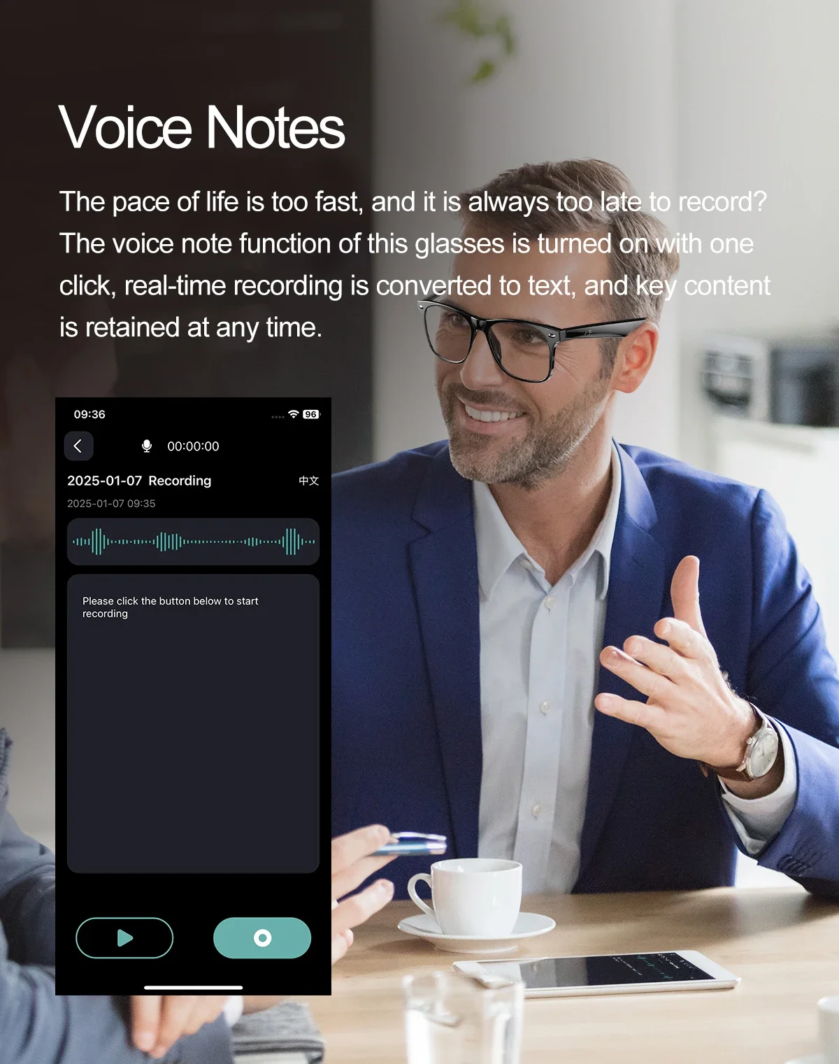 W100 Smart Glasses 134 Online Language AI Automatic Dialogue Translation Bluetooth Glasses with Speaker Sports UV Protection voice translator language translator