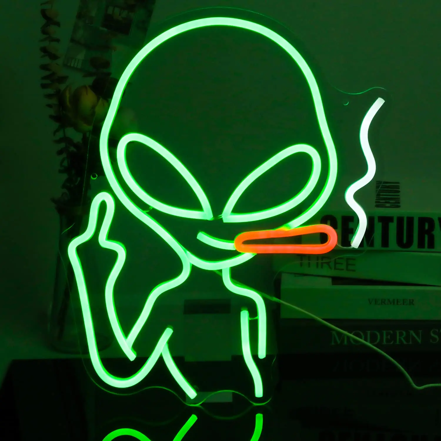 

Smoking Alien Neon Sign LED Light Personality for Party Mall Hotel Game Room Private Club Bar Decor Neon Night Light USB Power