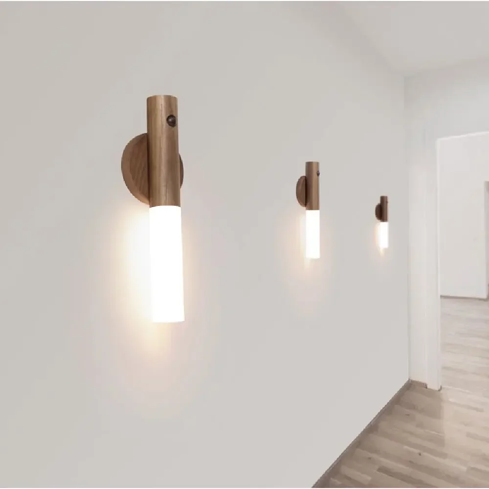Intelligent Wooden Magnetic Suction Lamp LED Charging Night Light Staircase Corridor Bedroom Atmosphere Human Body Sensing Light S6b65a62007294293b20c78adfc4affedD