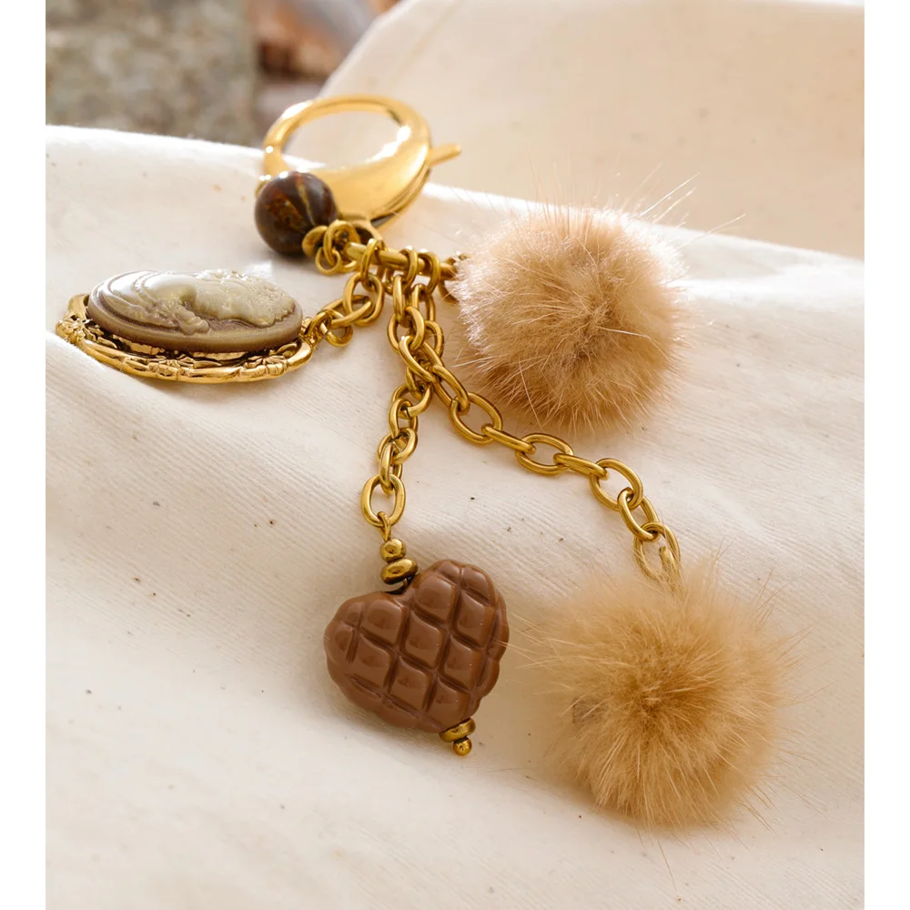 Yhpup Jewelry Steel Resin Keychain