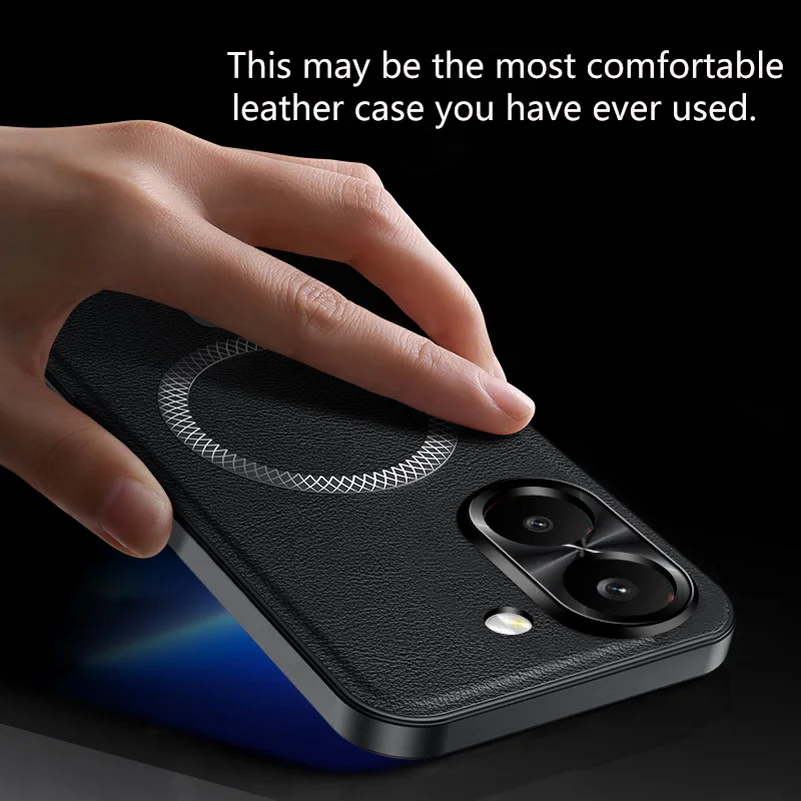 Vintage Leather Magnetic Wireless Charging Case Cover