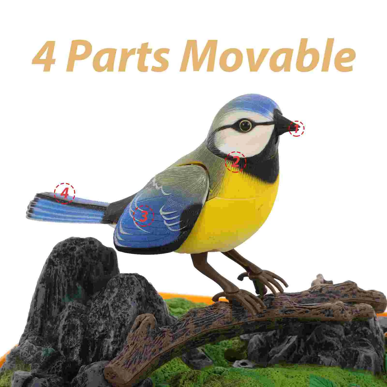 Voice Control Birdcage Toy Tots Toys Realistic Sounds Decorate Plastic Talking Chirping Parrot 3