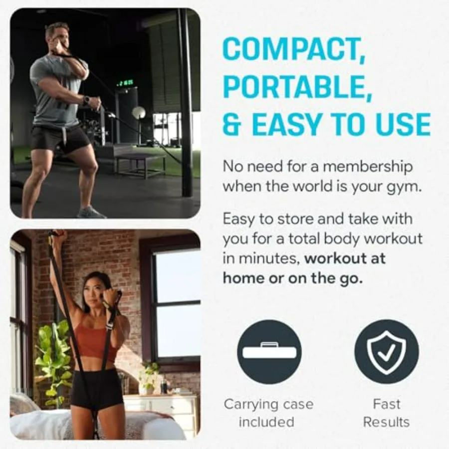 ISO-FLO Isometric Exercise Equipment - Suspension Trainer Straps & Resistance Bands for Calisthenics, Pilates and Strength Train