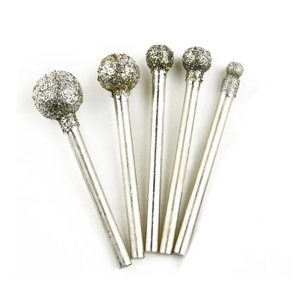 Juego De 12 Fresas De Diamante Para Tallar Piedra - Cabezal Redondo De 0,5 A 8 Mm, Compatible Con Herramientas Rotativas