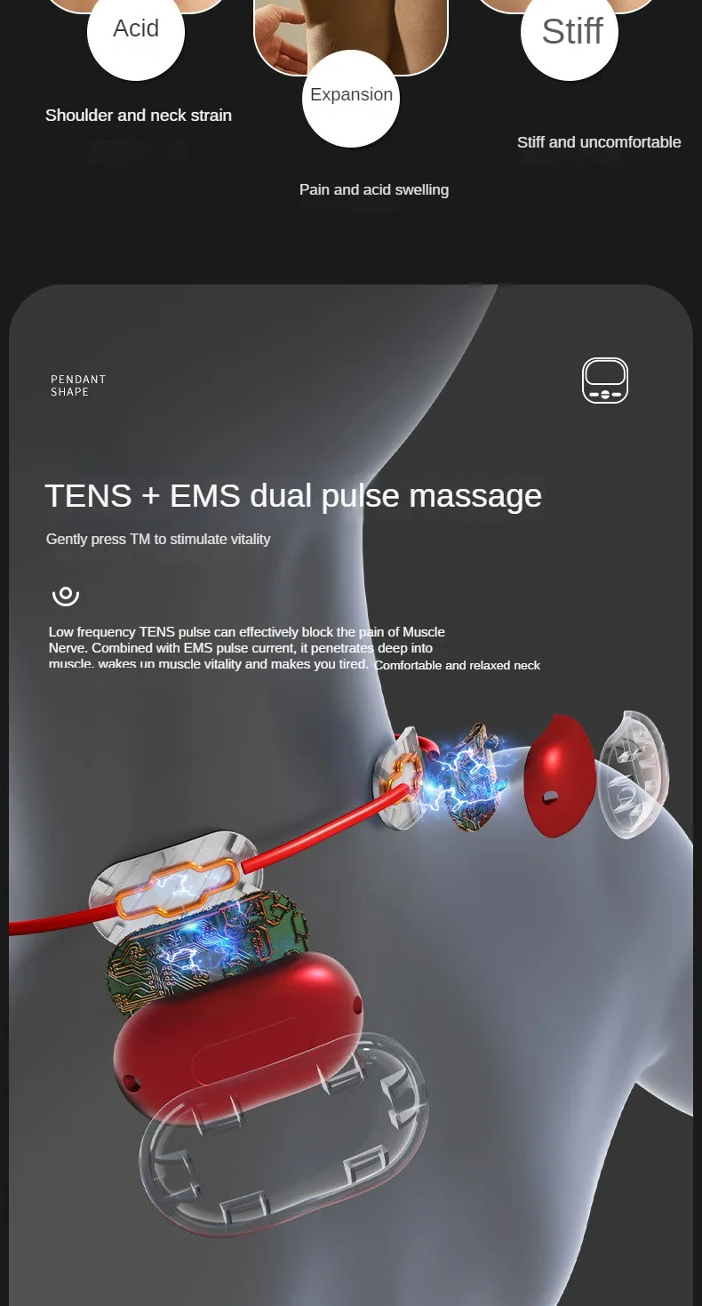 Masseur de cou intelligent Xiaomi : mini masseur d'épaule à impulsion portable avec compresse chaude pour soins infirmiers