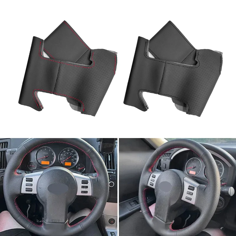 

Для Infiniti FX35 FX45 2003 2004 2005 2006 2007 2008 прошитая вручную Внутренняя крышка рулевого колеса автомобиля кожаные внутренние аксессуары