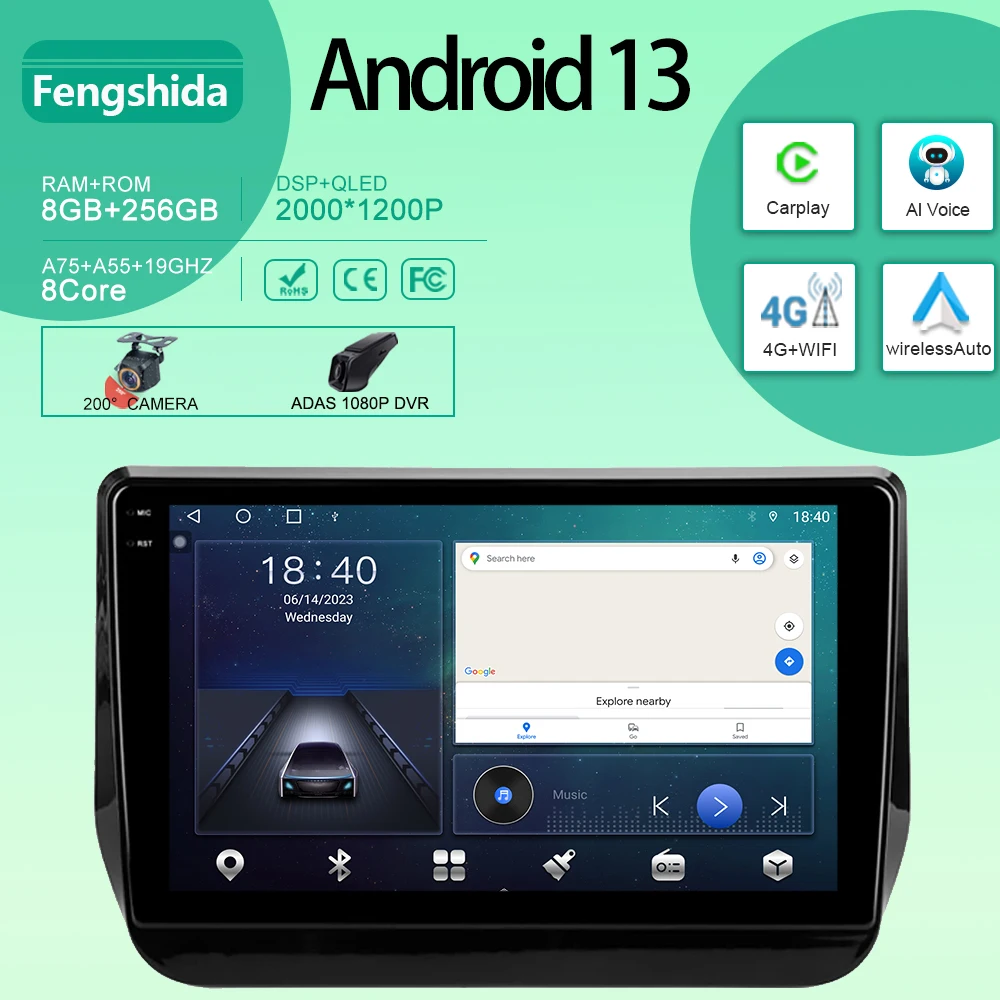

Автомобильный мультимедийный плеер для Hyundai H1 2 Grand Starex TQ 2017 - 2022 Android, автомобильное радио, мультимедийный плеер с GPS-навигацией, Carplay QLED BT NO 2din DVD