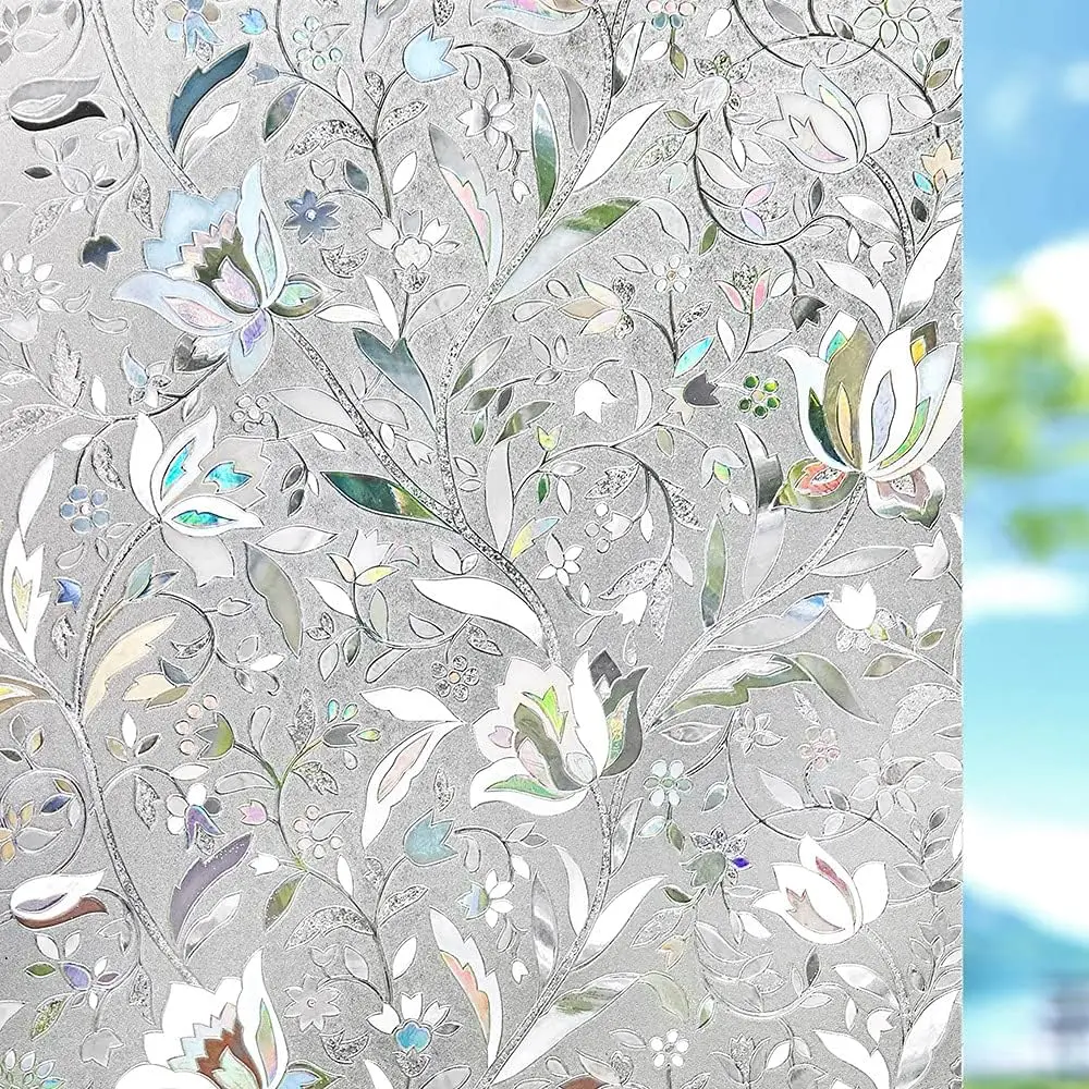 Rainbow 3D Decorative Privacy Window Film - Stained Glass Static Cling Sticker