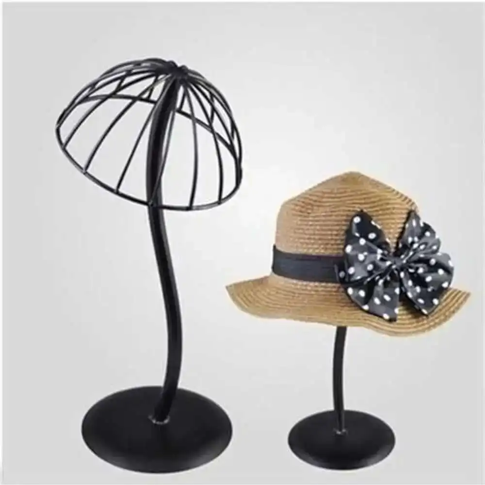 Hat Display Stand Cap Storage Rack Metal Bucket Hat Straw Sunhat Wig Hairpiece Display Holder Rack