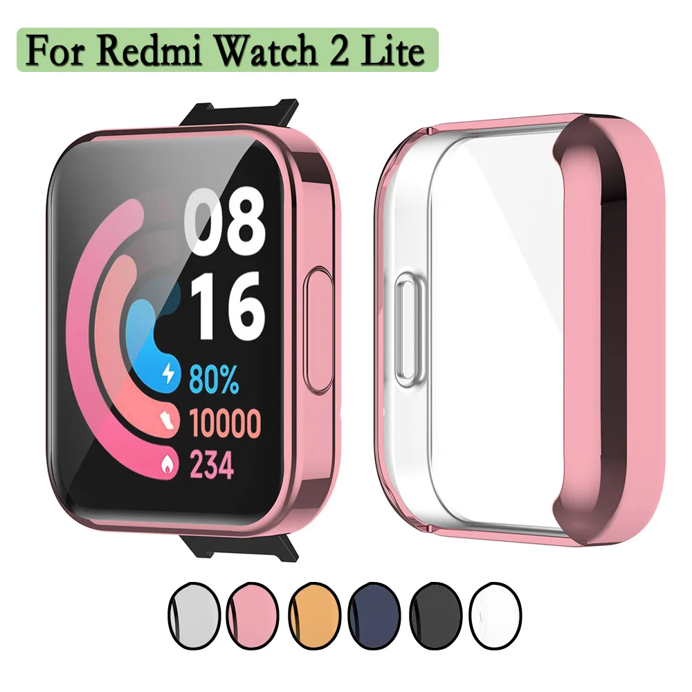 Watch Screen Protector Case Watch Accessories Watch Protective Case Watch Cover TPU Protective Case Case For Redmi Watch 2 Lite Soft and Durable TPU Watch Protector Full Coverage Screen Protection Supplies
