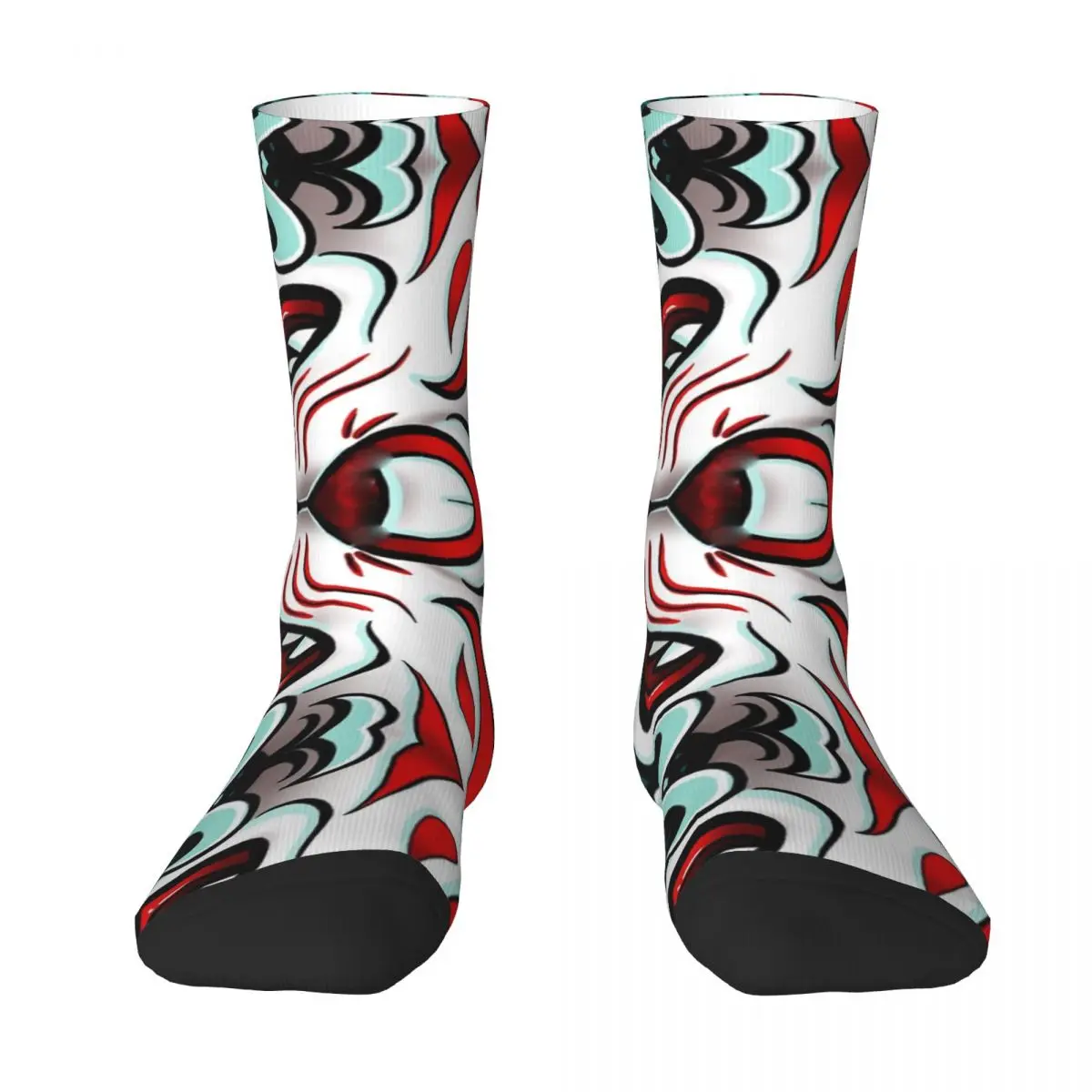 

Kitsune Face Contrast color socks Drawstring Backpack Elastic Socks Humor Vintage R92 Stocking